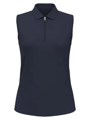 Womens 1/4 Zip Solid Sleeveless Golf Polo Callaway Apparel
