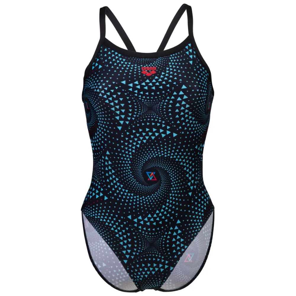 WOMEN'S ARENA SWIMSUIT FIREFLOW CHALLENGE BACK - BLACK/MULTI BLACK