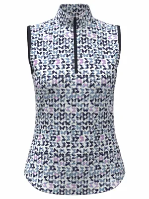 Womens Butterfly Print Zip Golf Polo Callaway Apparel