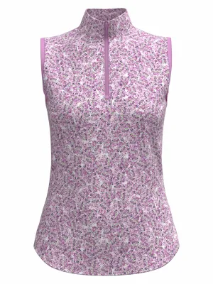 Womens Mini Floral Print Zip Golf Polo Callaway Apparel