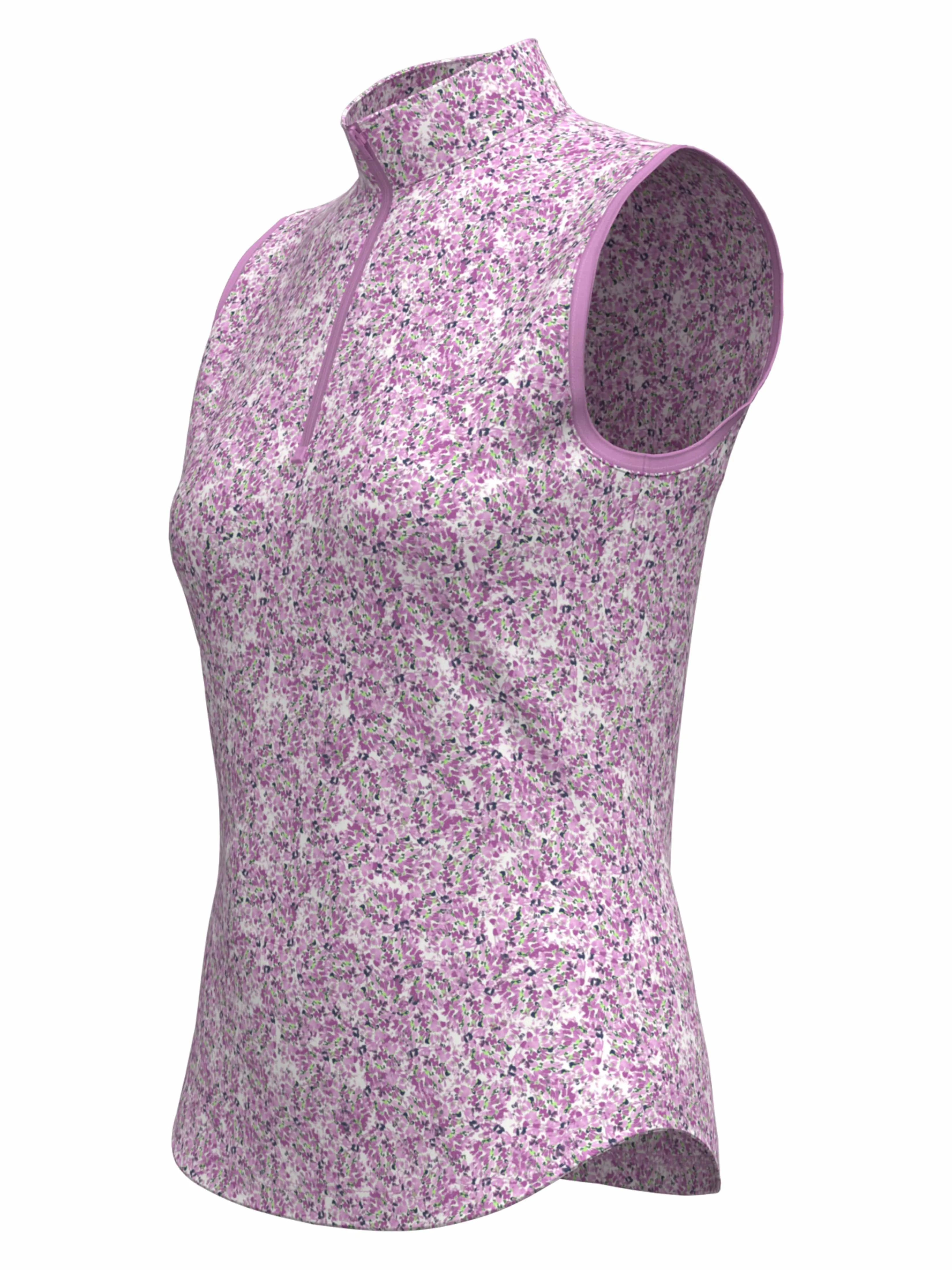 Womens Mini Floral Print Zip Golf Polo Callaway Apparel