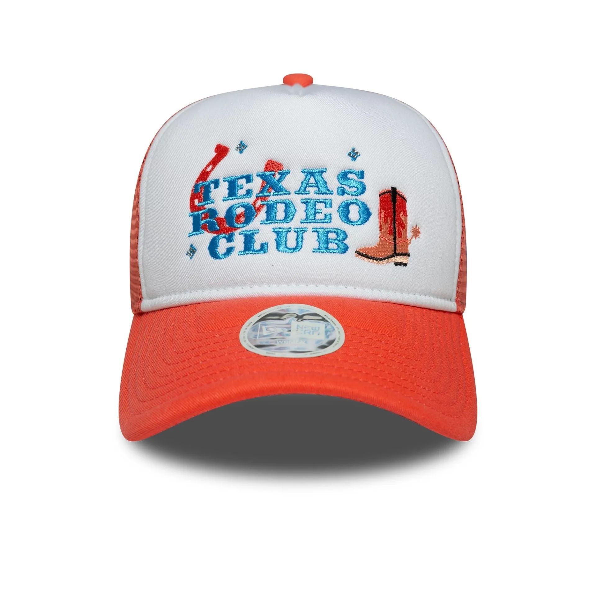 Womens New Era Western Orange 9FORTY A-Frame Trucker Adjustable Cap Billy J