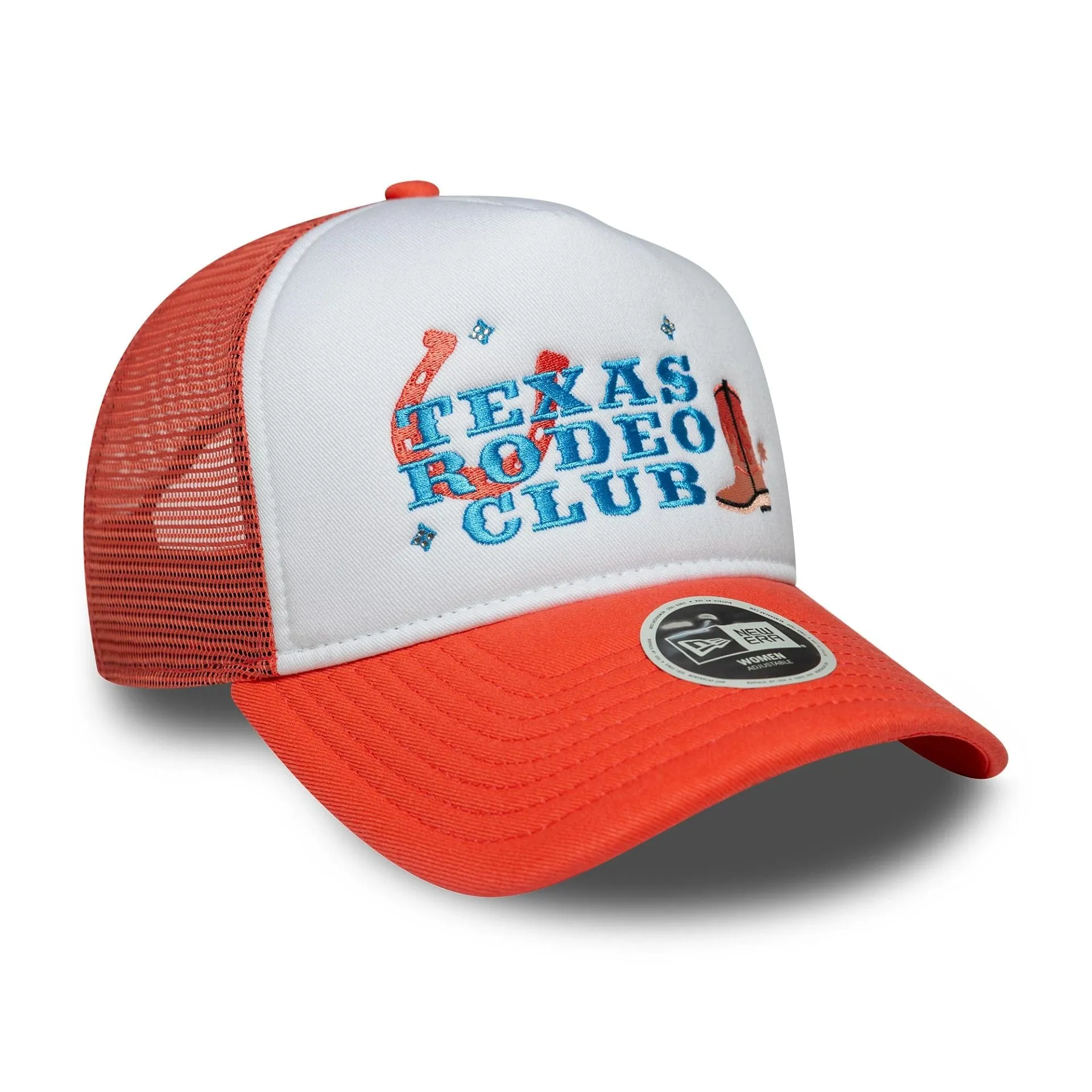 Womens New Era Western Orange 9FORTY A-Frame Trucker Adjustable Cap Billy J