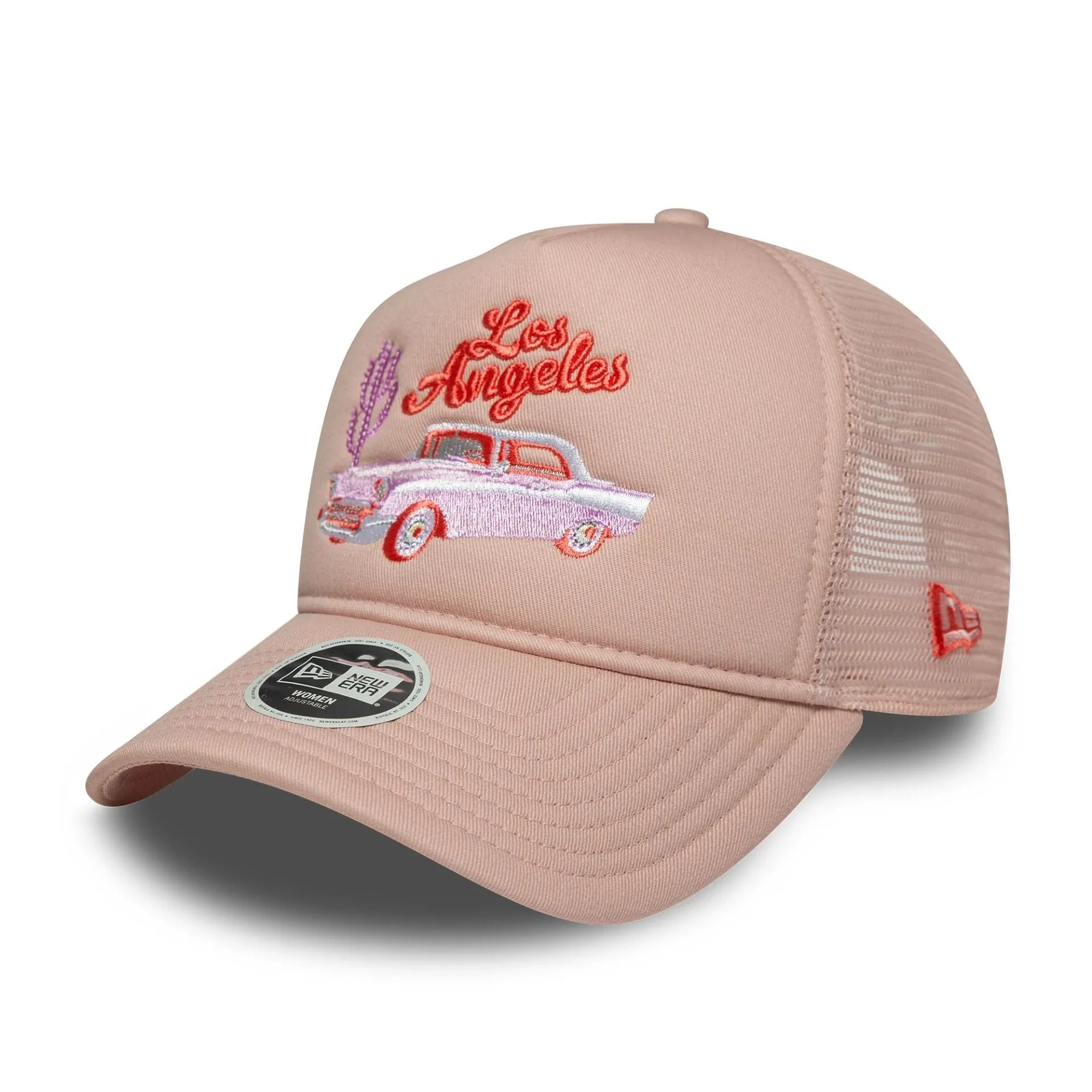 Womens New Era Western Pastel Pink 9FORTY A-Frame Trucker Adjustable Cap Billy J