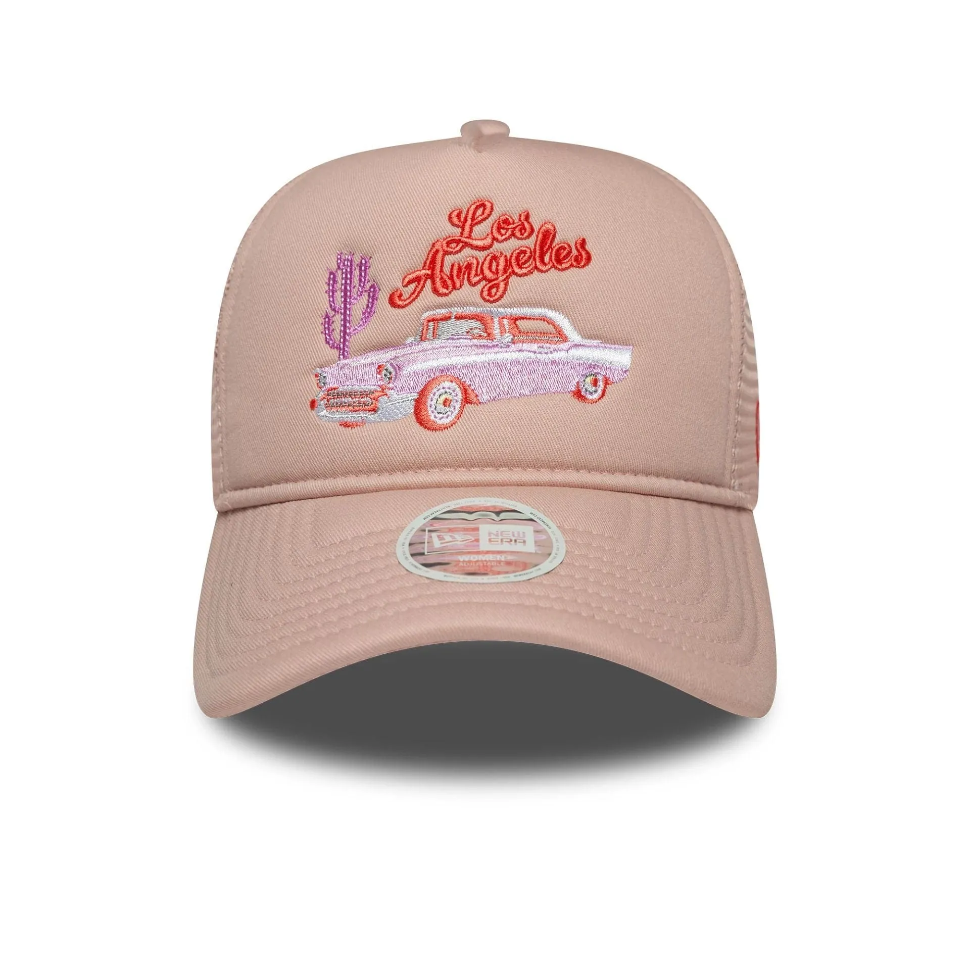 Womens New Era Western Pastel Pink 9FORTY A-Frame Trucker Adjustable Cap Billy J