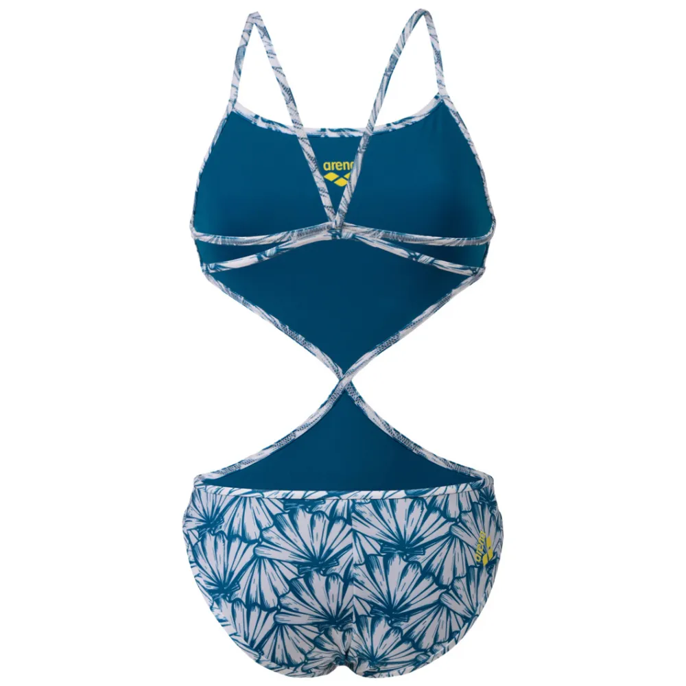 WOMEN'S RULE BREAKER SWIMSUIT TWIST'N'MIX - WHITE MULTI/BLUE COSMO