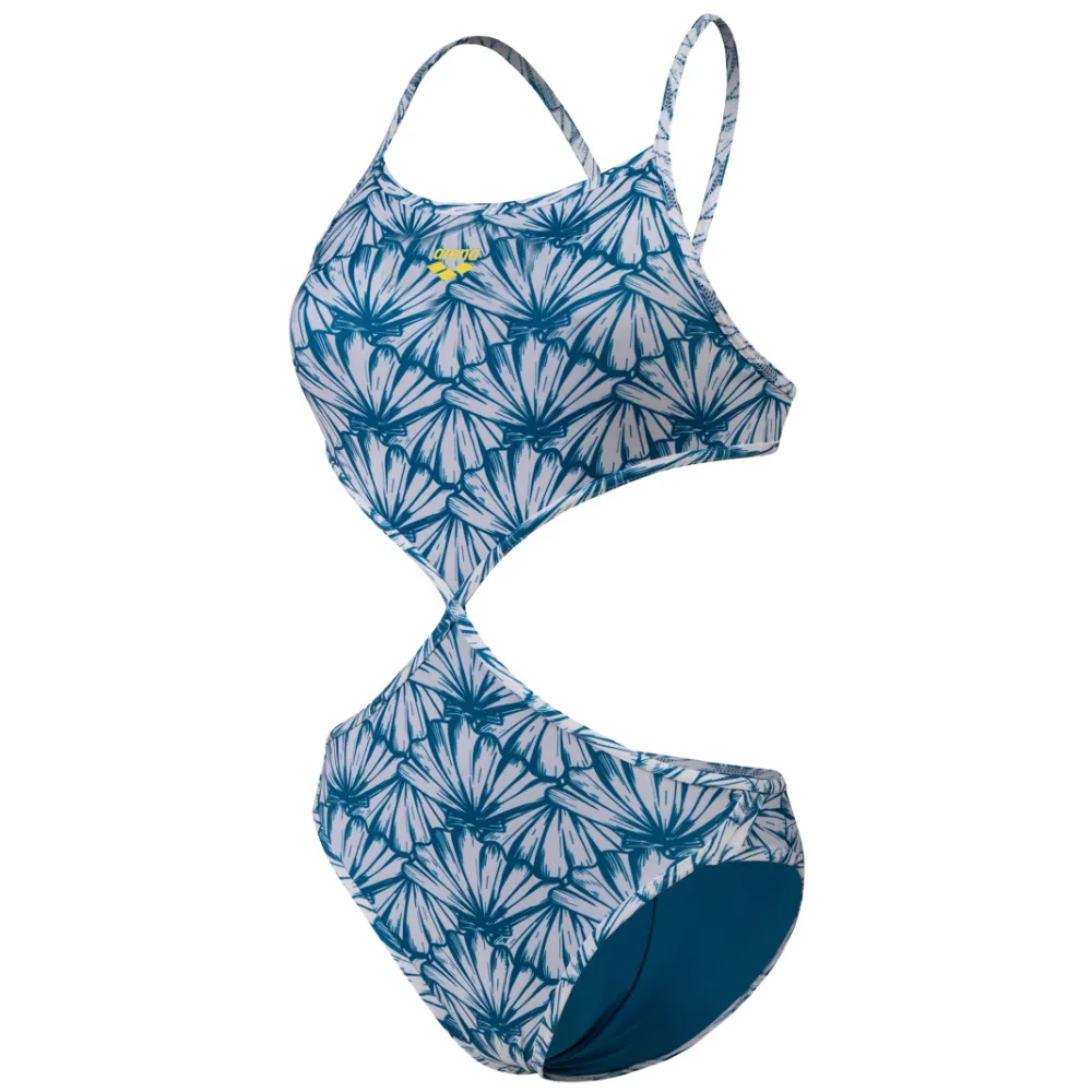 WOMEN'S RULE BREAKER SWIMSUIT TWIST'N'MIX - WHITE MULTI/BLUE COSMO