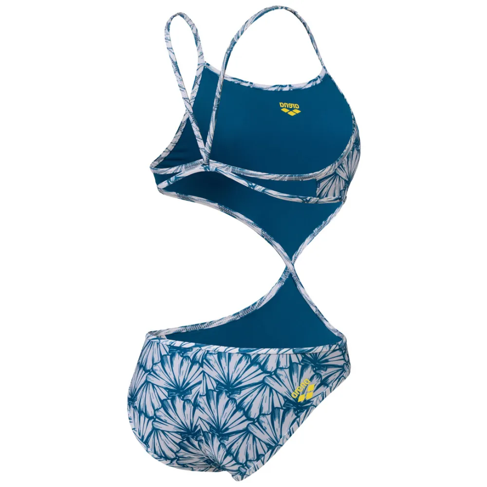 WOMEN'S RULE BREAKER SWIMSUIT TWIST'N'MIX - WHITE MULTI/BLUE COSMO