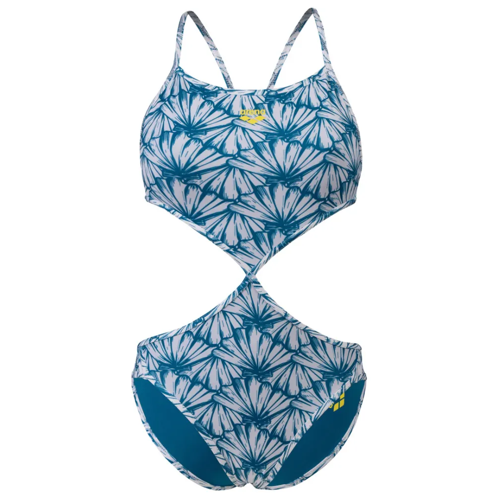 WOMEN'S RULE BREAKER SWIMSUIT TWIST'N'MIX - WHITE MULTI/BLUE COSMO
