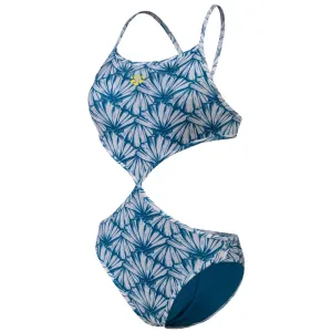 WOMEN'S RULE BREAKER SWIMSUIT TWIST'N'MIX - WHITE MULTI/BLUE COSMO