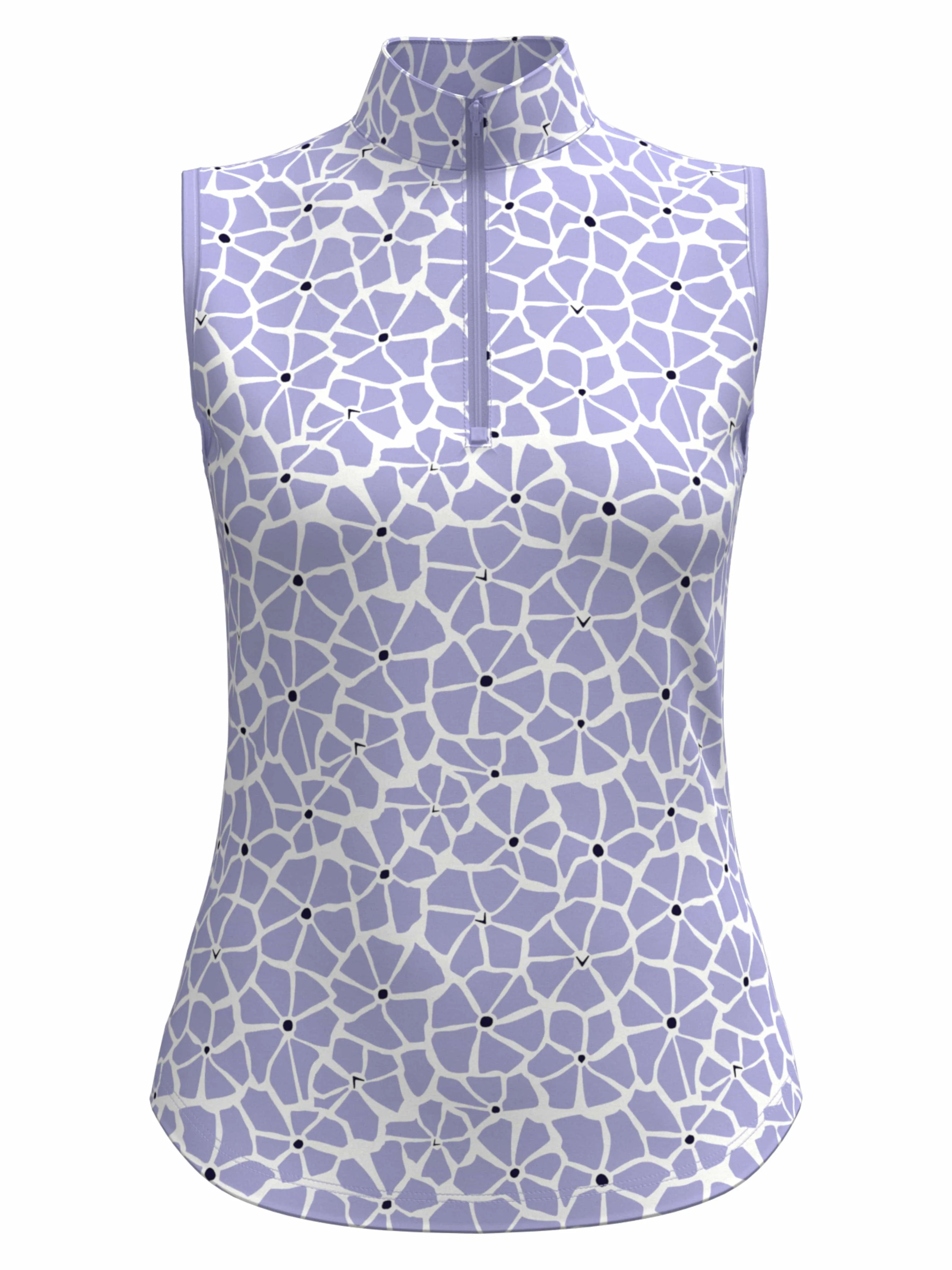 Womens Spring Floral Print Zip Golf Polo Callaway Apparel