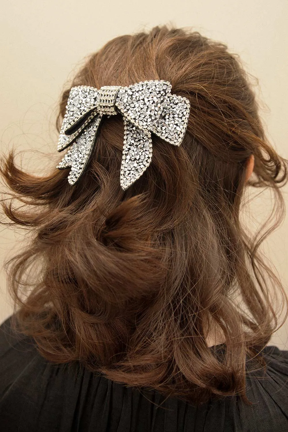 Yael | Bow Hair Clip w/ Crystals