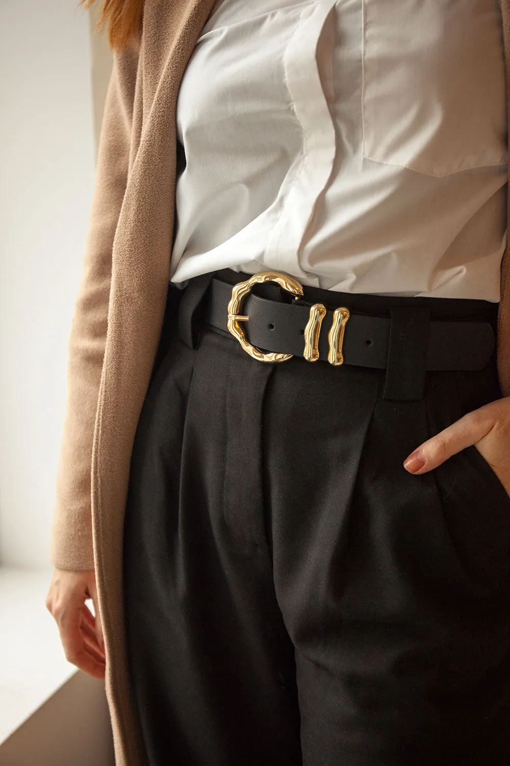 Yamoussoukro Black | Faux Leather Belt