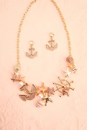 Zayalie | Nautical Necklace & Earrings Set